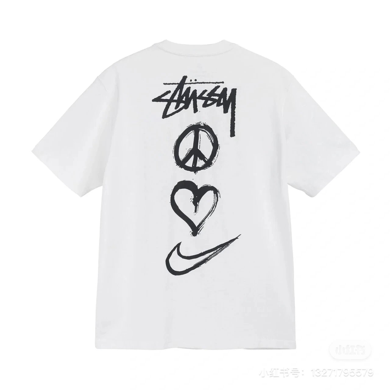 Stussy co branded hand-painted printed short sleeved T-shirt is really popular on Xiaohongshu. It looks great on both men and women