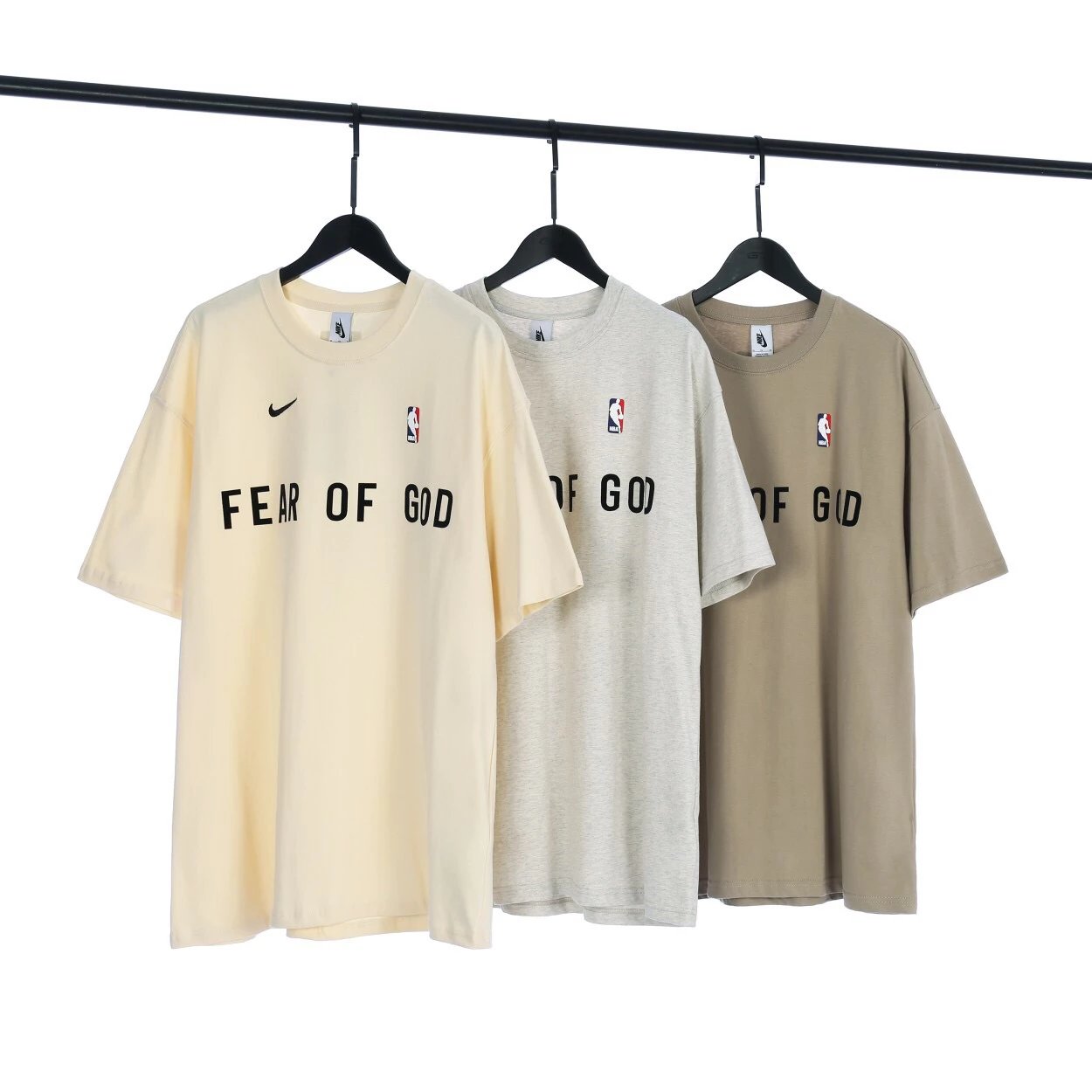 FOGxNikex Three party Joint Letter Print 230g Pure Cotton