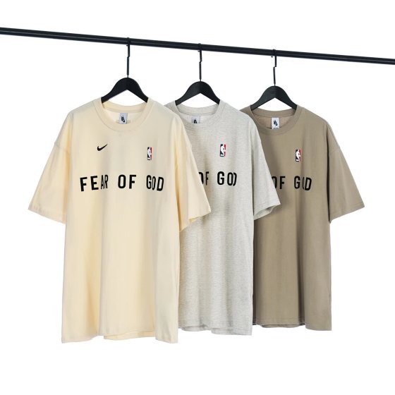 FOGxNikex Three party Joint Letter Print 230g Pure Cotton