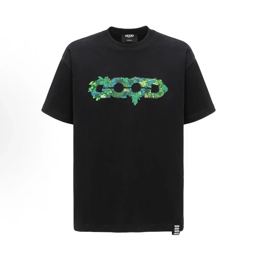 GOOD T-Shirts Rhinestone Logo Graphic — Black flocking