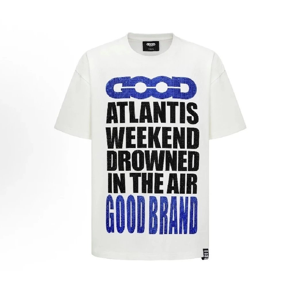GOOD T-Shirts Rhinestone Logo Graphic — white sequins