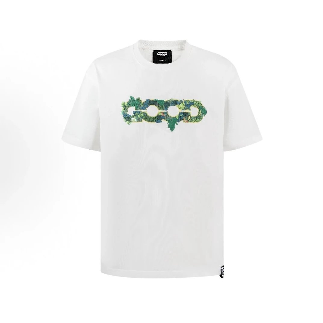 GOOD T-Shirts Rhinestone Logo Graphic — white flocking