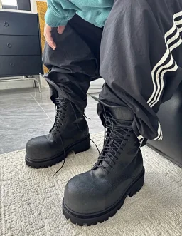 thumbnail for Nie is the most aggressive to clear out its stock! BA24FW + Stomper Big Head Boots + Imported Vegetable-Tanned Drop-Grain Cowhide, Brand New, Melancholy Exclusive, Nie-certified agent