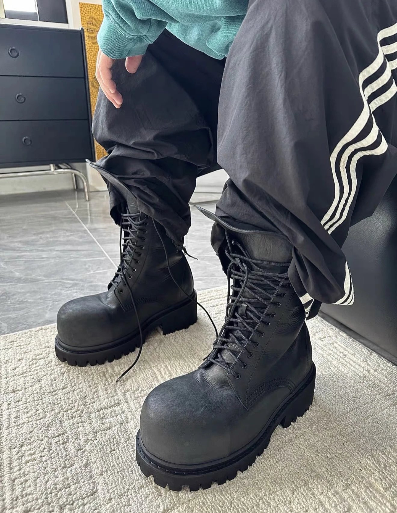 #Nie Biggest Clearance Ever! BA24FW + Stomper Wide Toe Boots + Imported Vegetable-Tanned Tumbled Leather / Brand New — Exclusive Nie Certified Agent