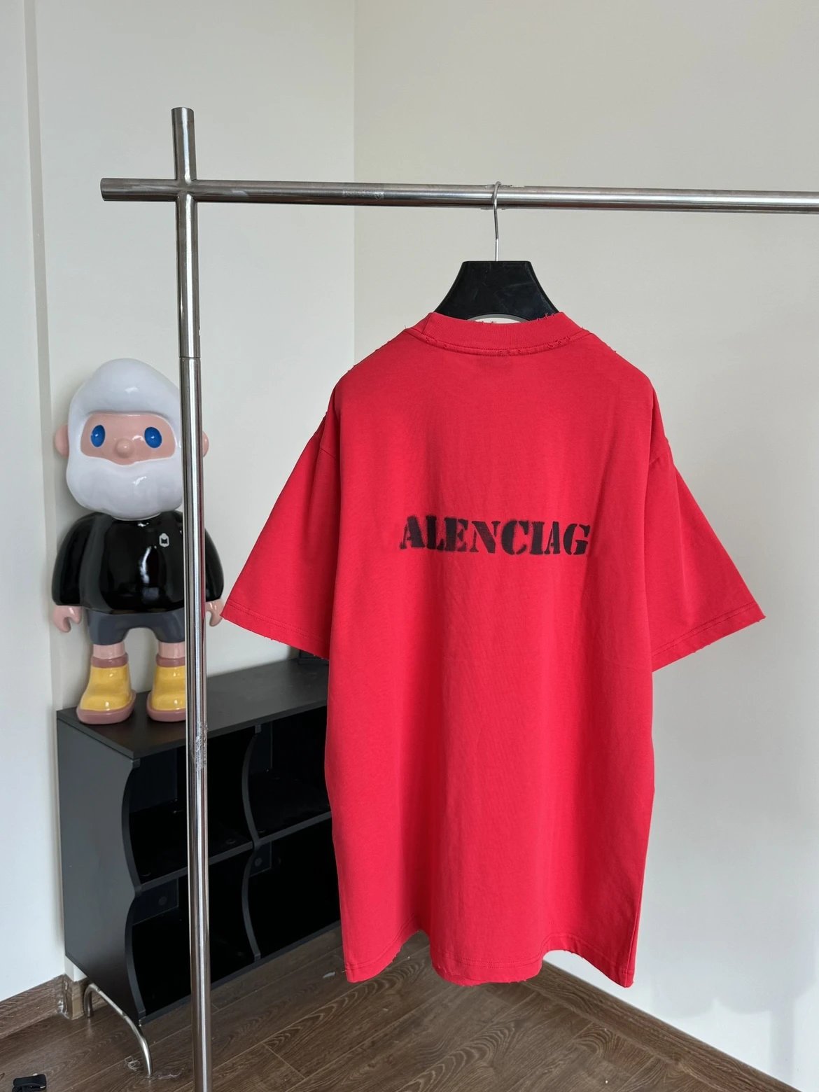 Balenciaga Logo Print Oversized T-Shirt Red - 9