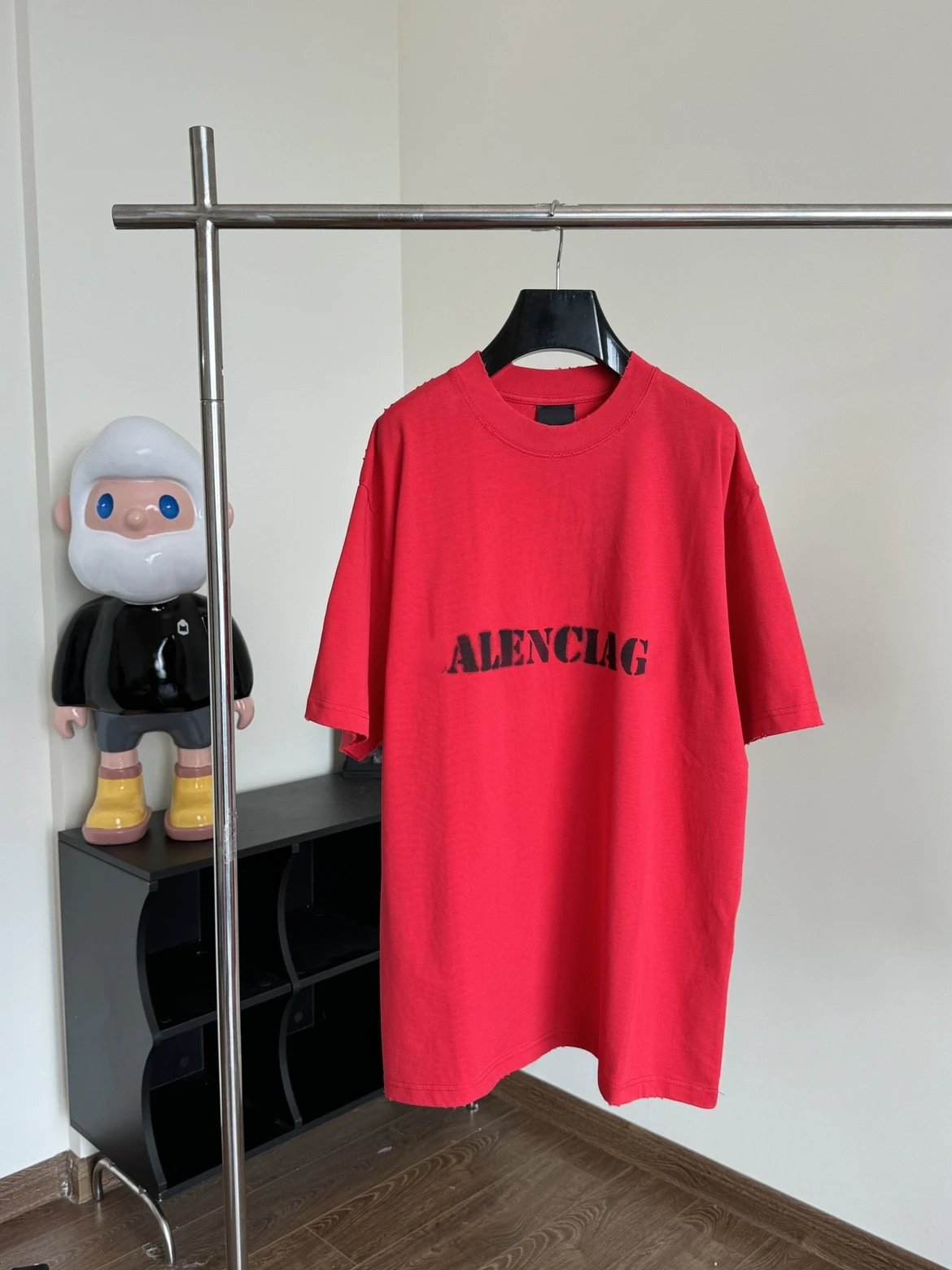 Balenciaga Logo Print Oversized T-Shirt Red - 7