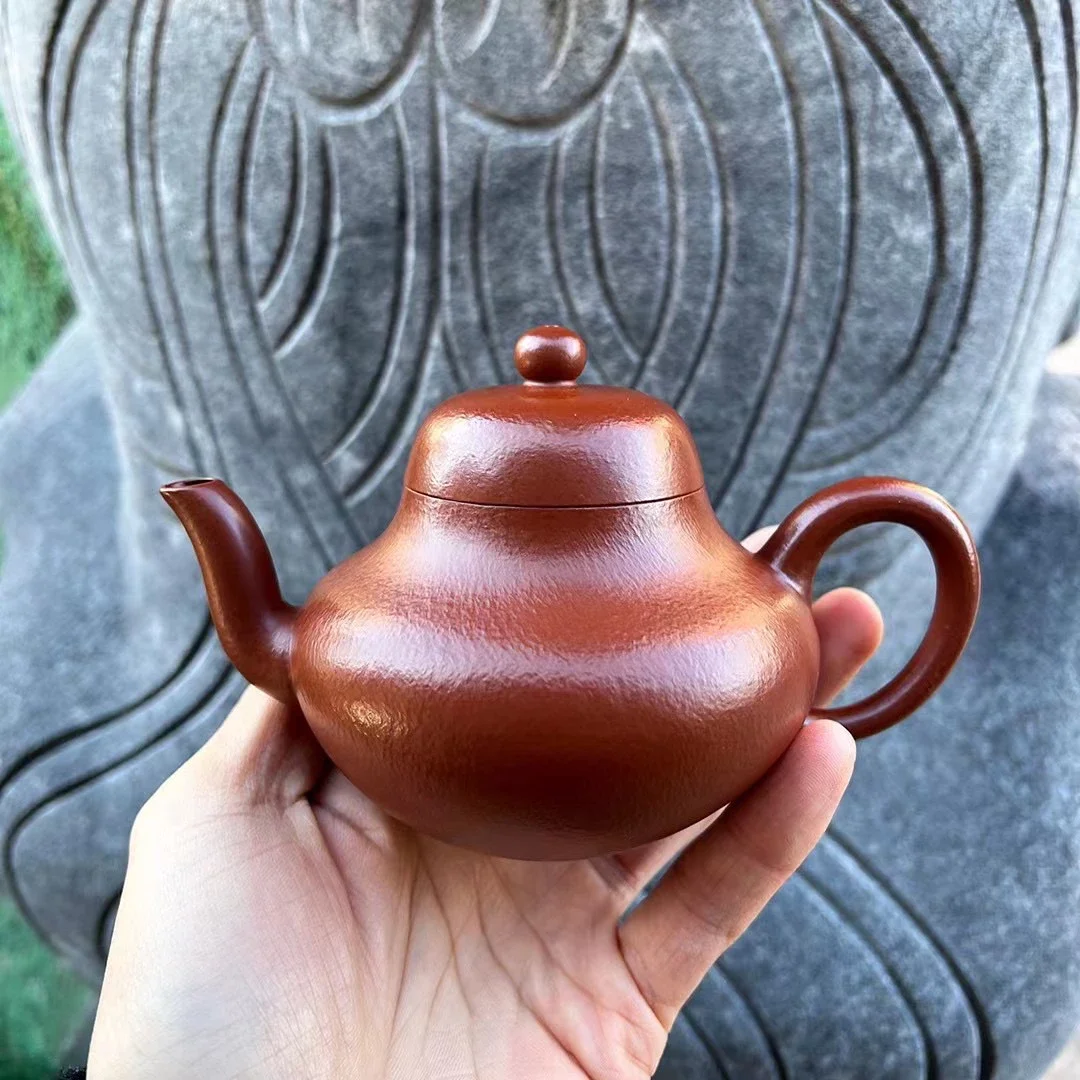 Yixing purple clay pot 30 mesh coarse sand Dahongpao 240 cc-Tian