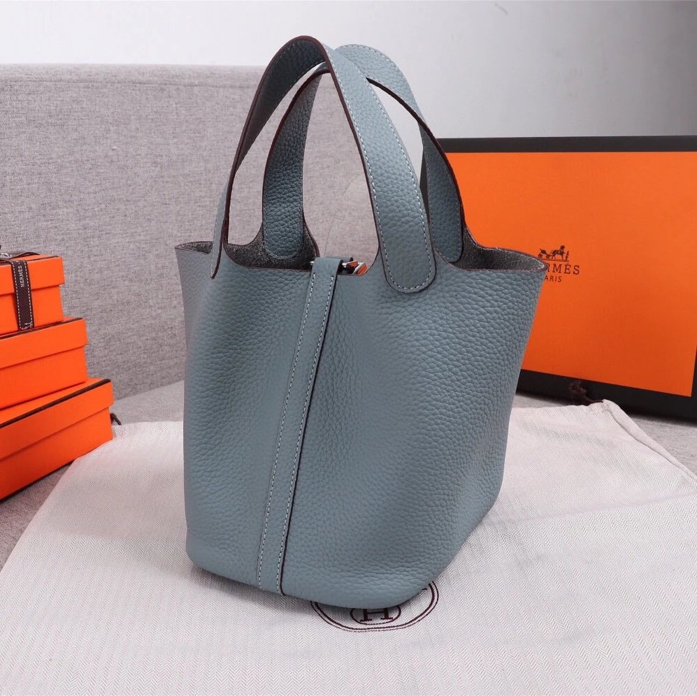 Linen Blue Silver Hardware Small