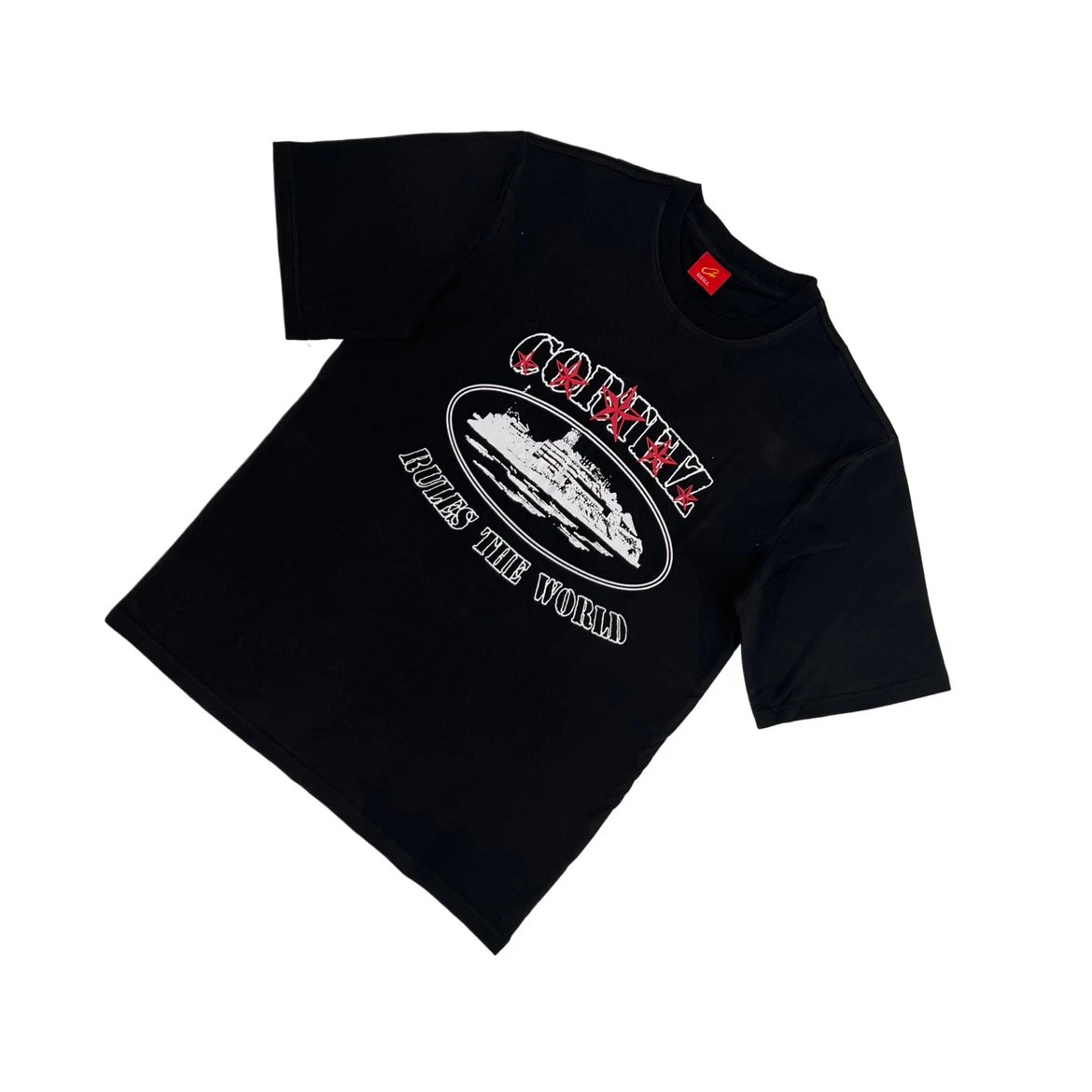 Four star printed T-shirt with short sleeves