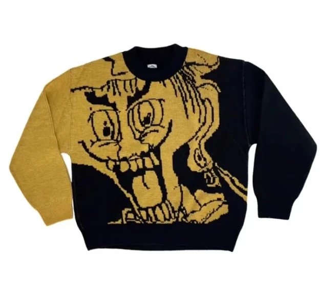PO cartoon funny yellow sweater