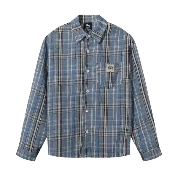 Stüssy Plaid Workshirt Blue Gray - 1