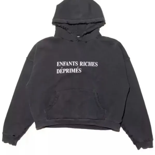 Off-White Enfants Riches Déprimés Distressed Black Hoodie - 1