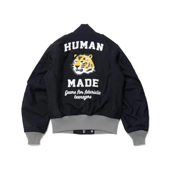 Human Made Tiger Bomber Jacket Navy/Gray - 1