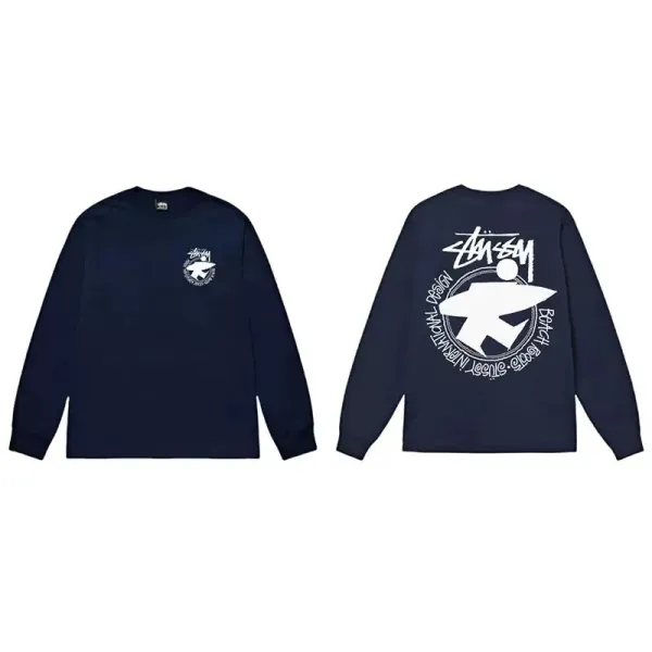 Stüssy Surf Club Navy Long-Sleeve T-Shirt - 1