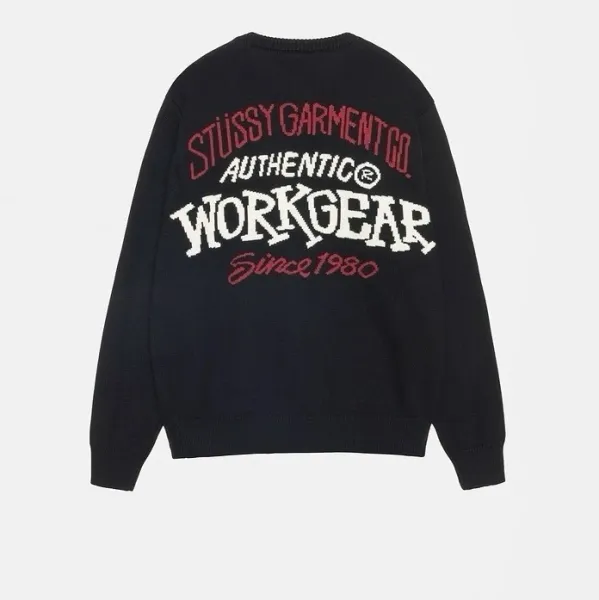 Stüssy Garment Co. Authentic Workgear Black Knit Sweater - 1
