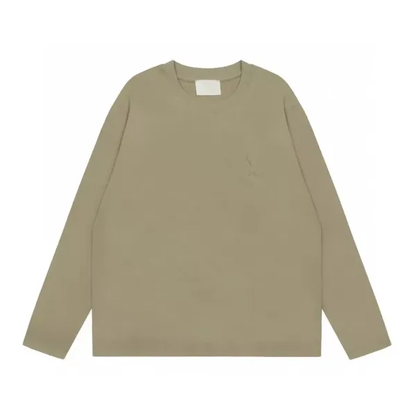 Maison Margiela Replica Logo Embroidered Beige Long-Sleeve T-Shirt - 1