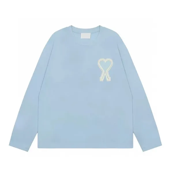 Maison Margiela Replica Heart Logo Long-Sleeve T-Shirt Light Blue - 1