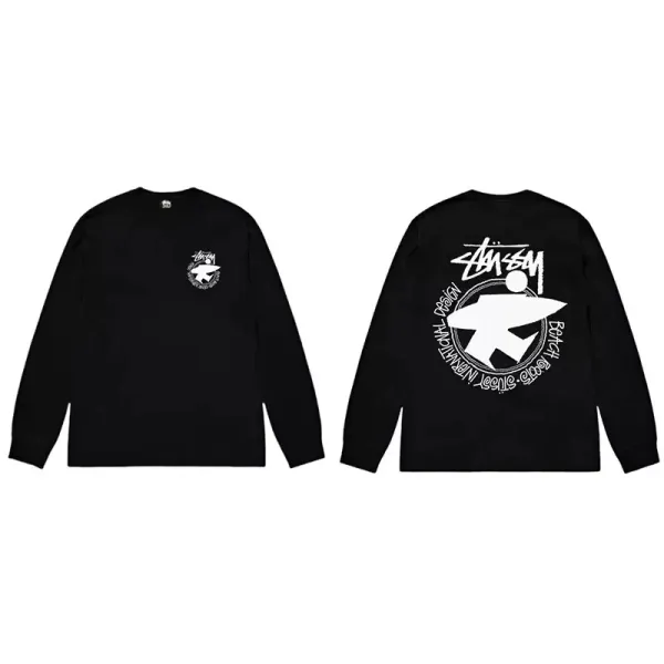 Stüssy Surf Logo Long Sleeve T-Shirt Black - 1
