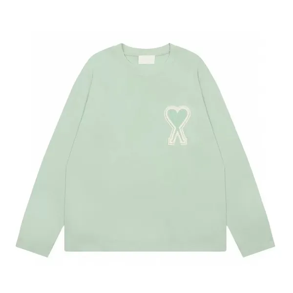 Ami Paris Heart Logo Long-Sleeve T-Shirt Mint Green - 1
