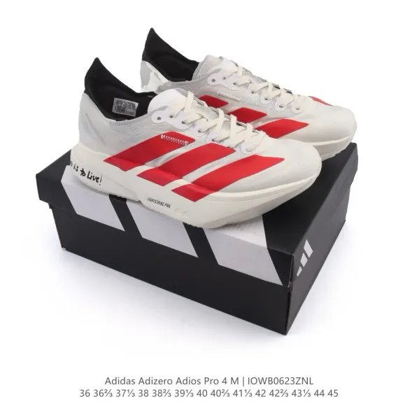 Adidas Adizero Adios Pro 4 M White Red Running Shoes - 1
