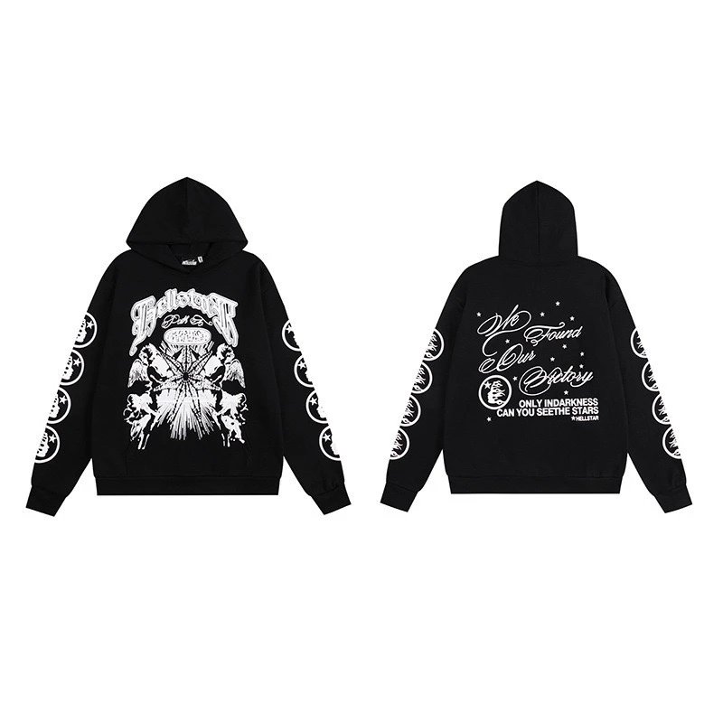 Hell Star Letter Print Vintage Washed Hoodie photo 7