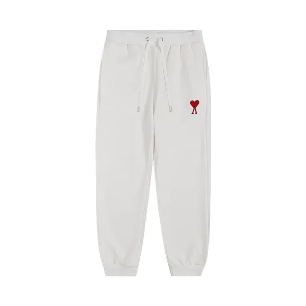 Comme des Garçons Play Heart Logo White Sweatpants - 1