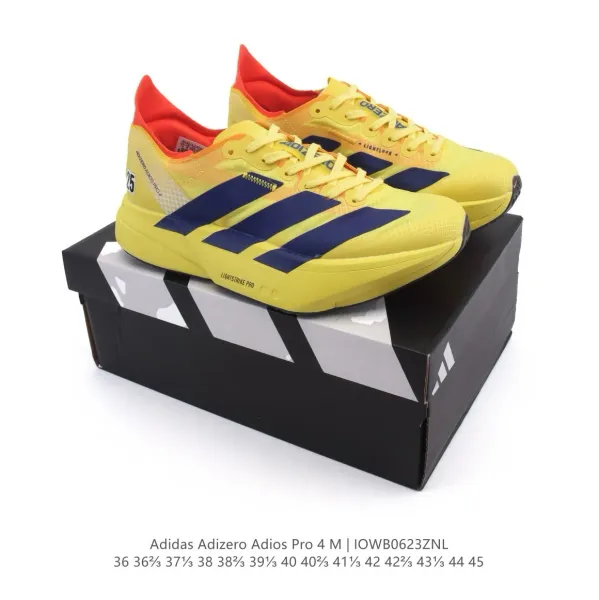 Adidas Adizero Adios Pro 4 M Yellow Blue Running Shoes - 1