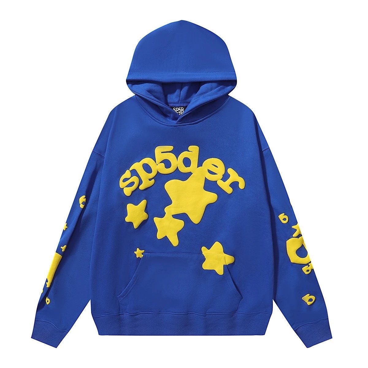 SP5DER Star Print Blue Hoodie - 1