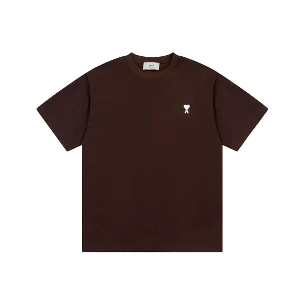 Ami Paris Small Heart Logo T-Shirt Beige T-Shirt - 24
