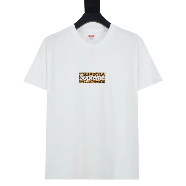 Supreme Leopard Box Logo White T-Shirt - 1