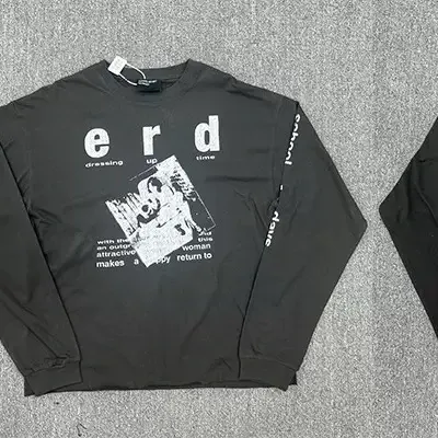 Erdem x Drawing Up Time Black Graphic Long-Sleeve T-Shirt - 1