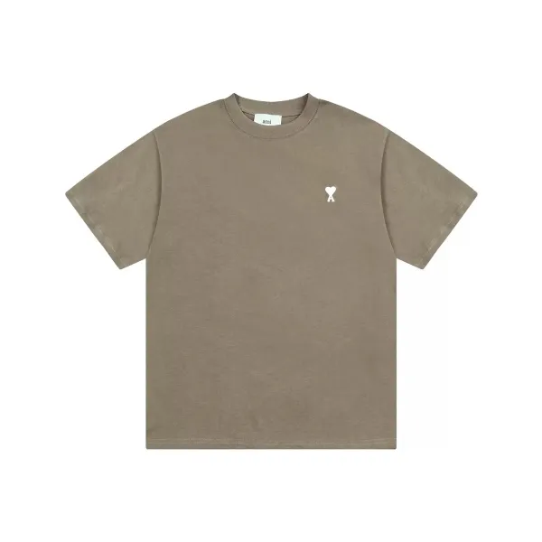 Ami Paris Small Heart Logo T-Shirt Beige T-Shirt - 23