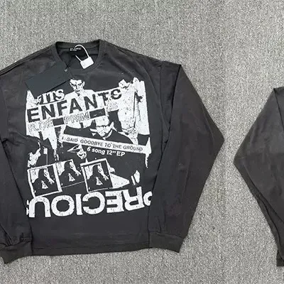 Precious Enfants 'Said Goodbye to the Ground' Graphic Long-Sleeve Tee Black - 1