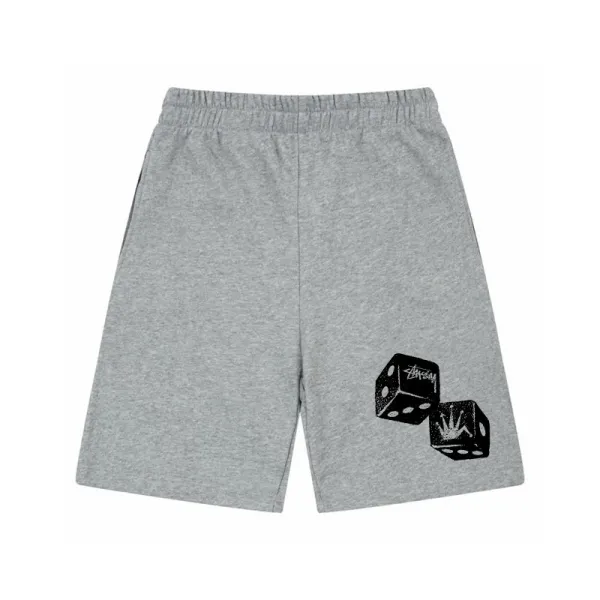 Stüssy Dice Print Heather Gray Sweatshorts - 1