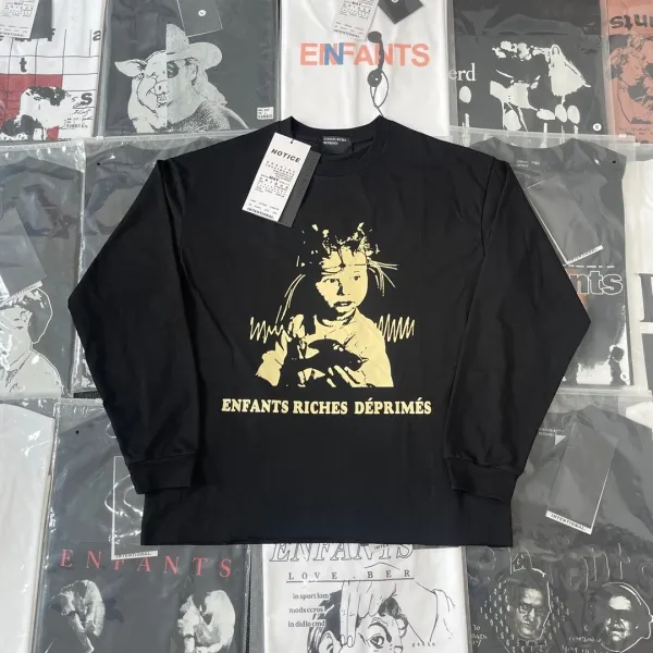 Enfants Riches Déprimés Long-Sleeve Graphic Tee Black - 1