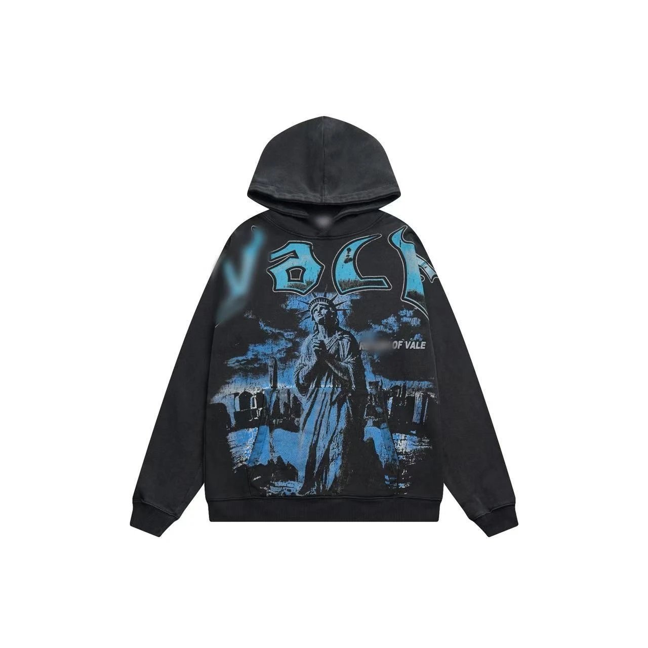 Off-White x Unknown Artist Statue of Liberty Graphic Hoodie Black - 1