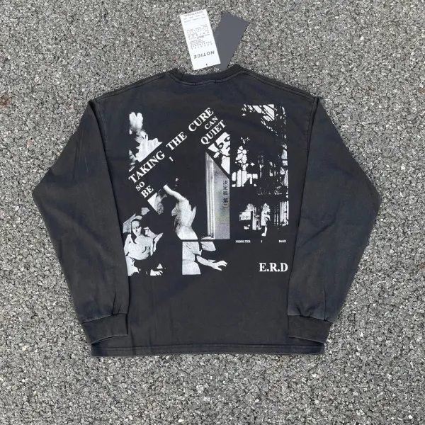 E.R.D Taking The Cure Long-Sleeve Graphic Tee Black - 1