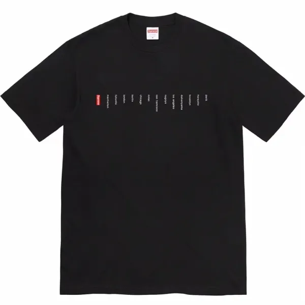 Supreme Cities Box Logo Black T-Shirt - 1
