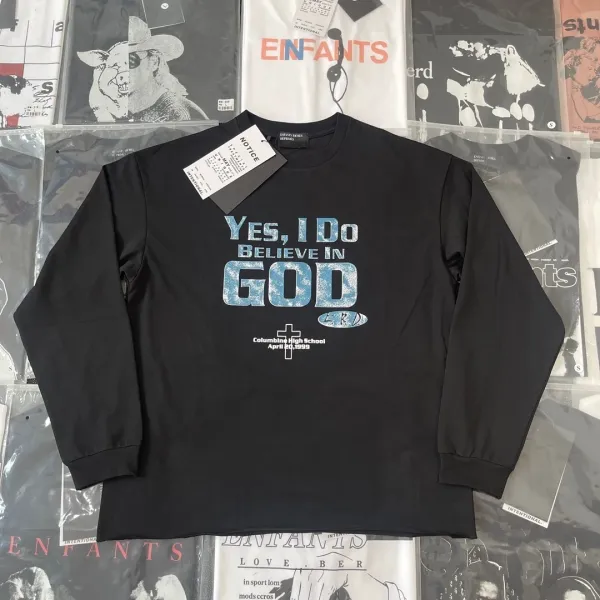 Enfants Riches Déprimés Yes, I Do Believe In God Black Long-Sleeve T-Shirt - 1
