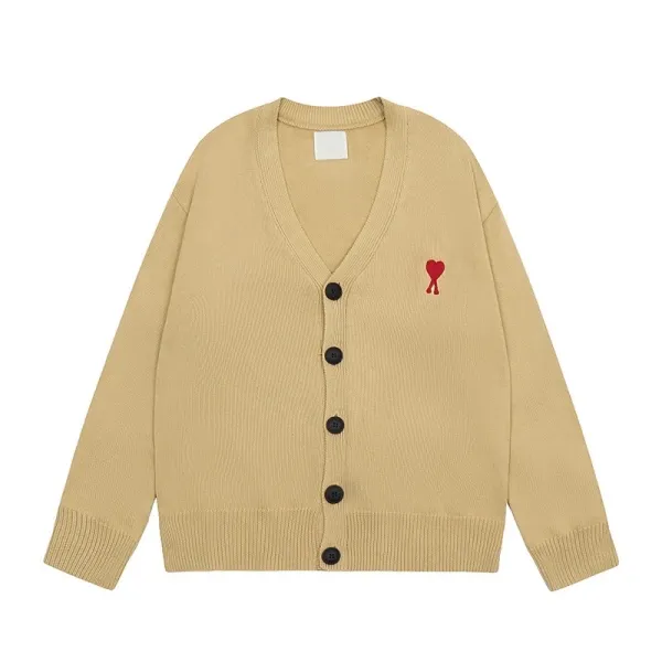 Comme des Garçons Play Heart Embroidery Beige Cardigan - 1
