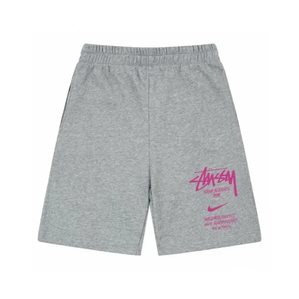 Stüssy x Nike Collaboration Graphic Sweatshorts Gray - 1