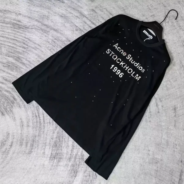 Acne Studios Stockholm 1996 Rhinestone-Embellished Black Long-Sleeve T-Shirt - 1