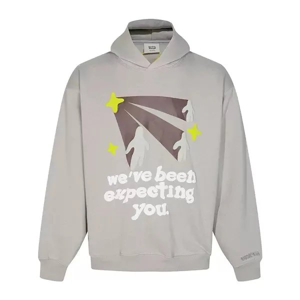 Off-White We've Been Expecting You Graphic Hoodie Gray - 1
