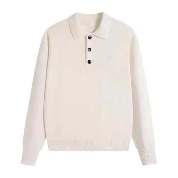Off-White Polo Knit Sweater Beige - 1