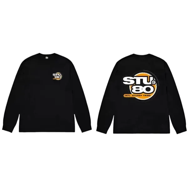 Stüssy STU80 Long Sleeve T-Shirt Black - 1