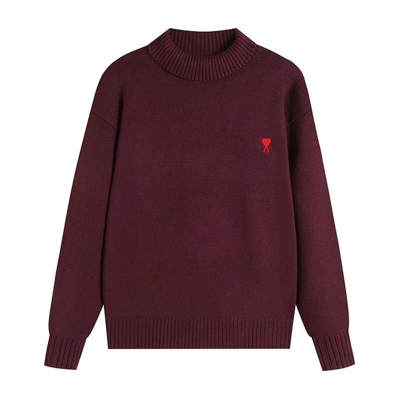 Ami Paris Ami de Coeur Sweater Burgundy - 1