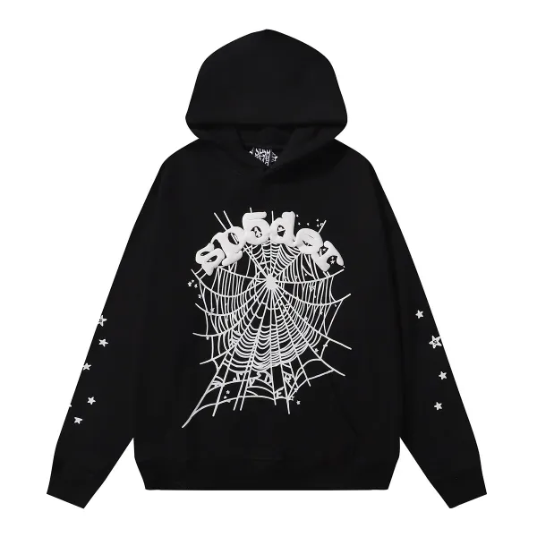 Sp5der Spider Web Print Light Blue Hoodie - 3