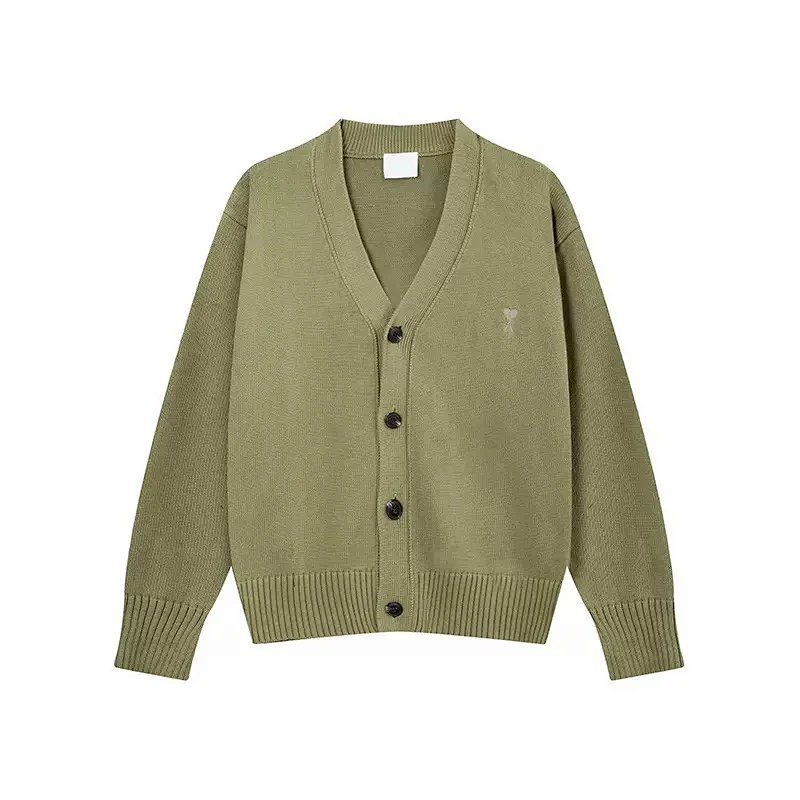AMI Paris Cardigan Beige Knit Cardigan product detail 2 in Litbuy spreadsheet finds