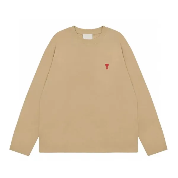 Comme des Garçons Play Heart Logo Beige Long-Sleeve T-Shirt - 1