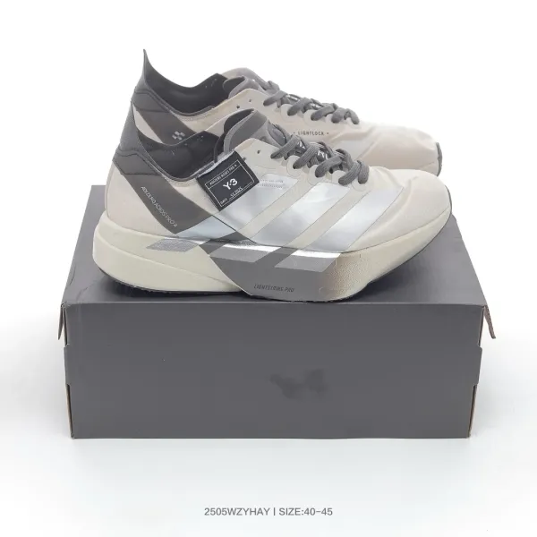 Adidas Y-3 Adizero Adios Pro 4 Silver Beige Running Shoes - 1